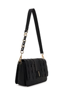 Woman Black Long-Strap Knit Crossbody Bag | Derimod