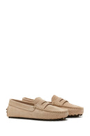 Women's Beige Suede Leather Loafer | Derimod