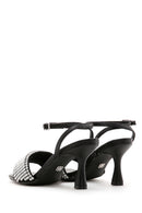 Women's Black Stone Heeled Sandals | Derimod