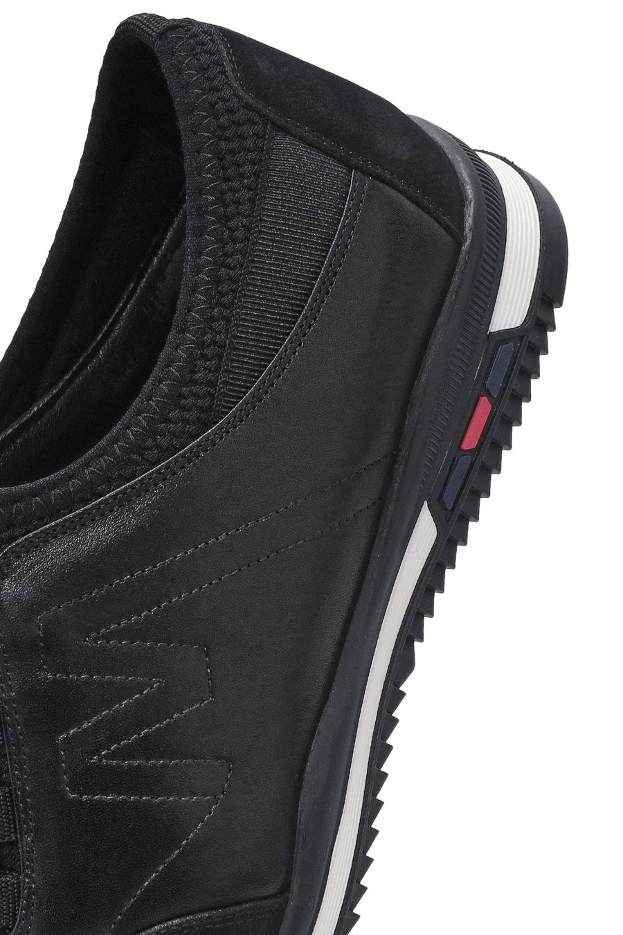 Erkek Siyah Bağcıklı Deri Casual Sneaker