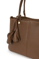 Woman Brown Long-Strap Charmed Shoulder Bag | Derimod