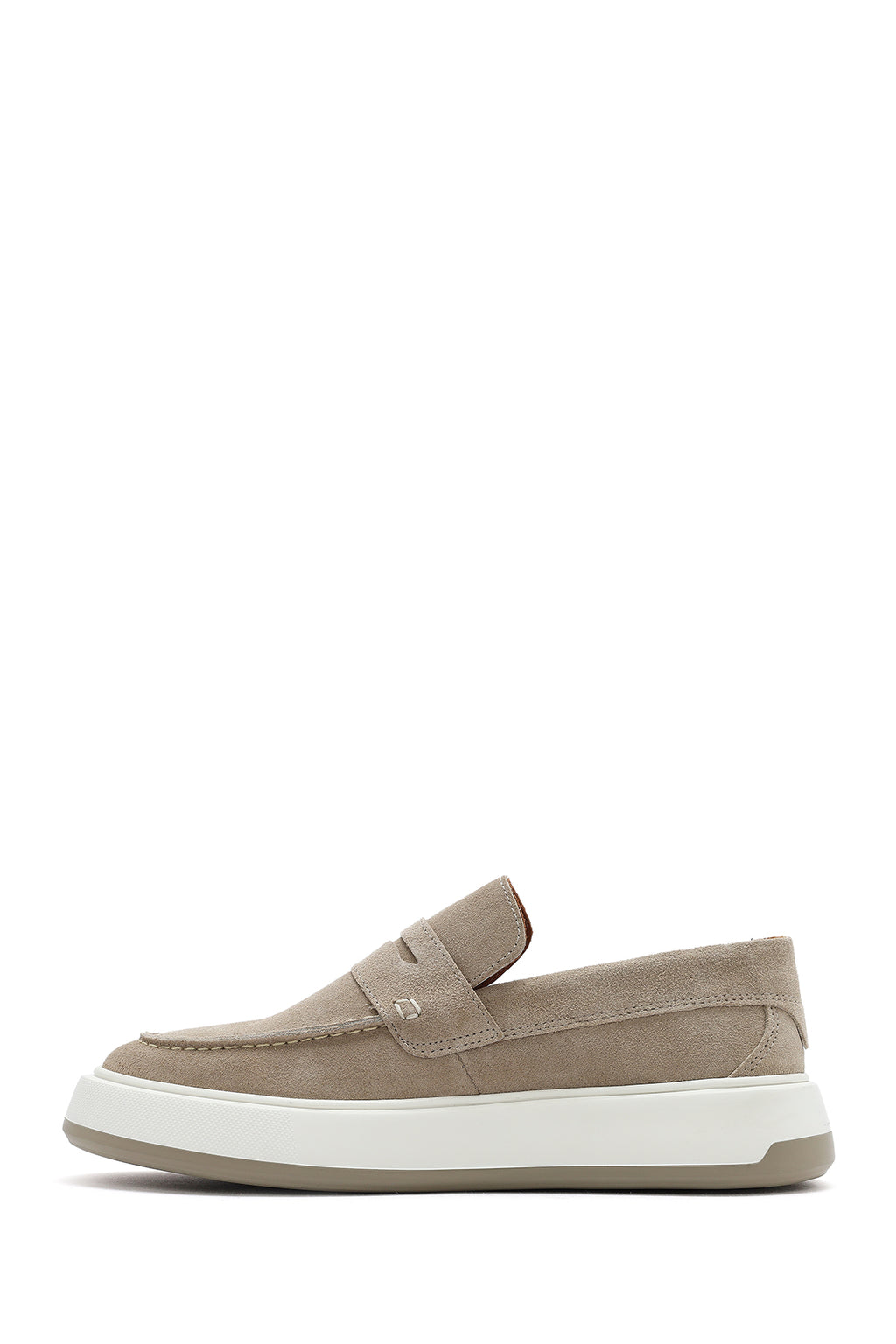 Erkek Bej Süet Deri Casual Loafer