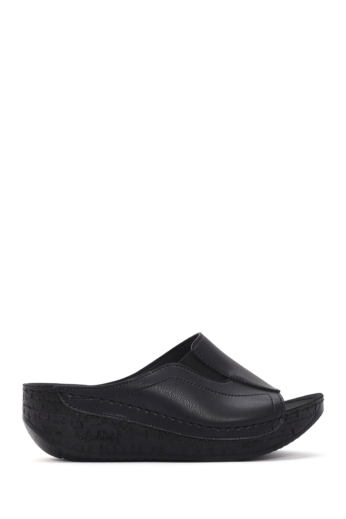 Women's Black Thick Soled Comfort Slippers 24SFE235818 | Derimod