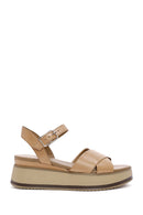 Women's Tan Leather Sandals | Derimod