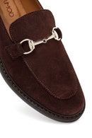Woman Brown Buckled Suede Loafer | Derimod