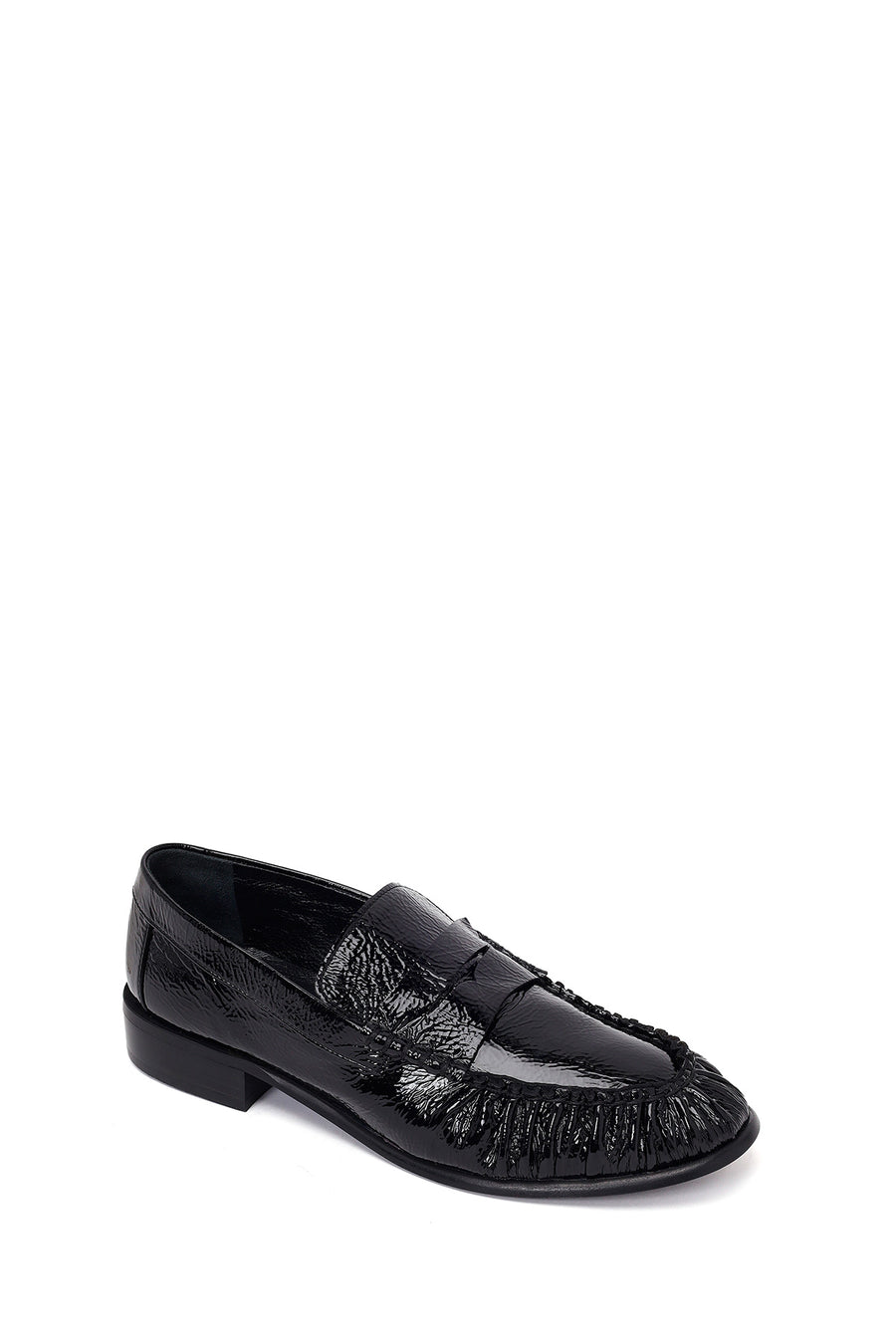 Kadın Siyah Deri Maskülen Loafer