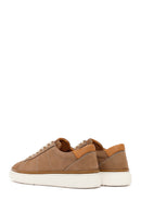 Men's Beige Lace-Up Thick-Soled Nubuck Leather Sneakers | Derimod