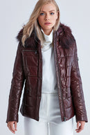 Blanch Women's Leather Jacket | Derimod