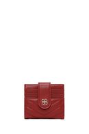 Woman Burgundy Quilted Card Holder | Derimod