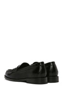 Women's Black Leather Masculine Loafer | Derimod