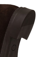 Woman Brown Zip Closure Suede Boots | Derimod