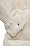 Virginia Women's Beige Hooded Teddy Leather Coat | Derimod