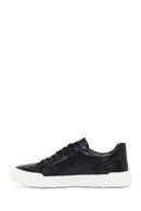 Male Black Lace-Up Leather Sneaker | Derimod