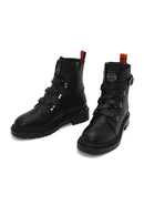 Harley Davidson Woman Black Camiel Zip Closure Leather Boots | Derimod