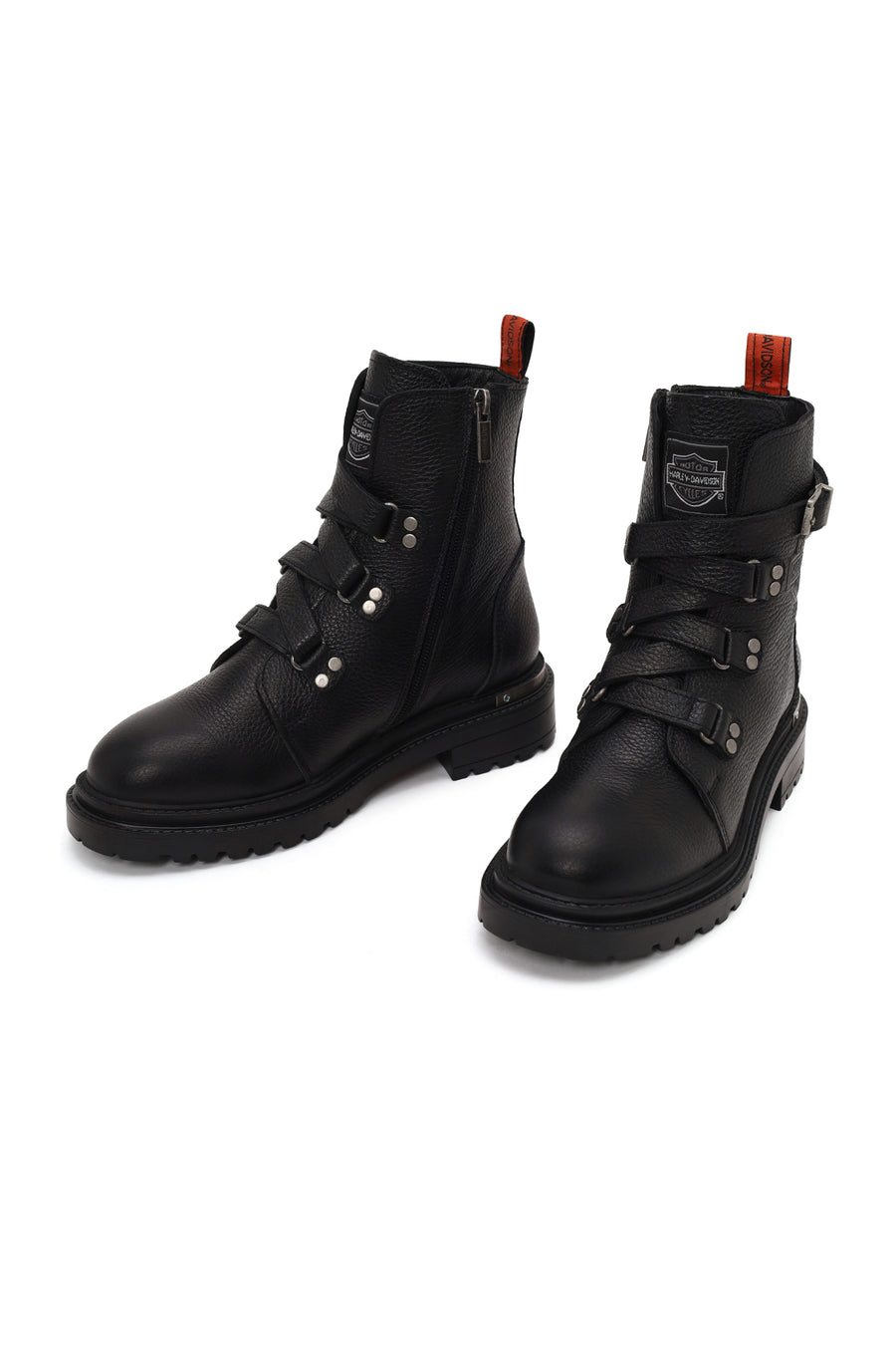 Harley Davidson Woman Black Camiel Zip Closure Leather Boots