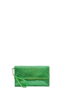 Women's Green Long Chain Strap Stoned Clutch Bag | Derimod