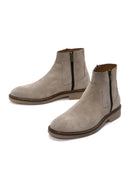 Men's Mink Zippered Suede Leather Casual Boots | Derimod