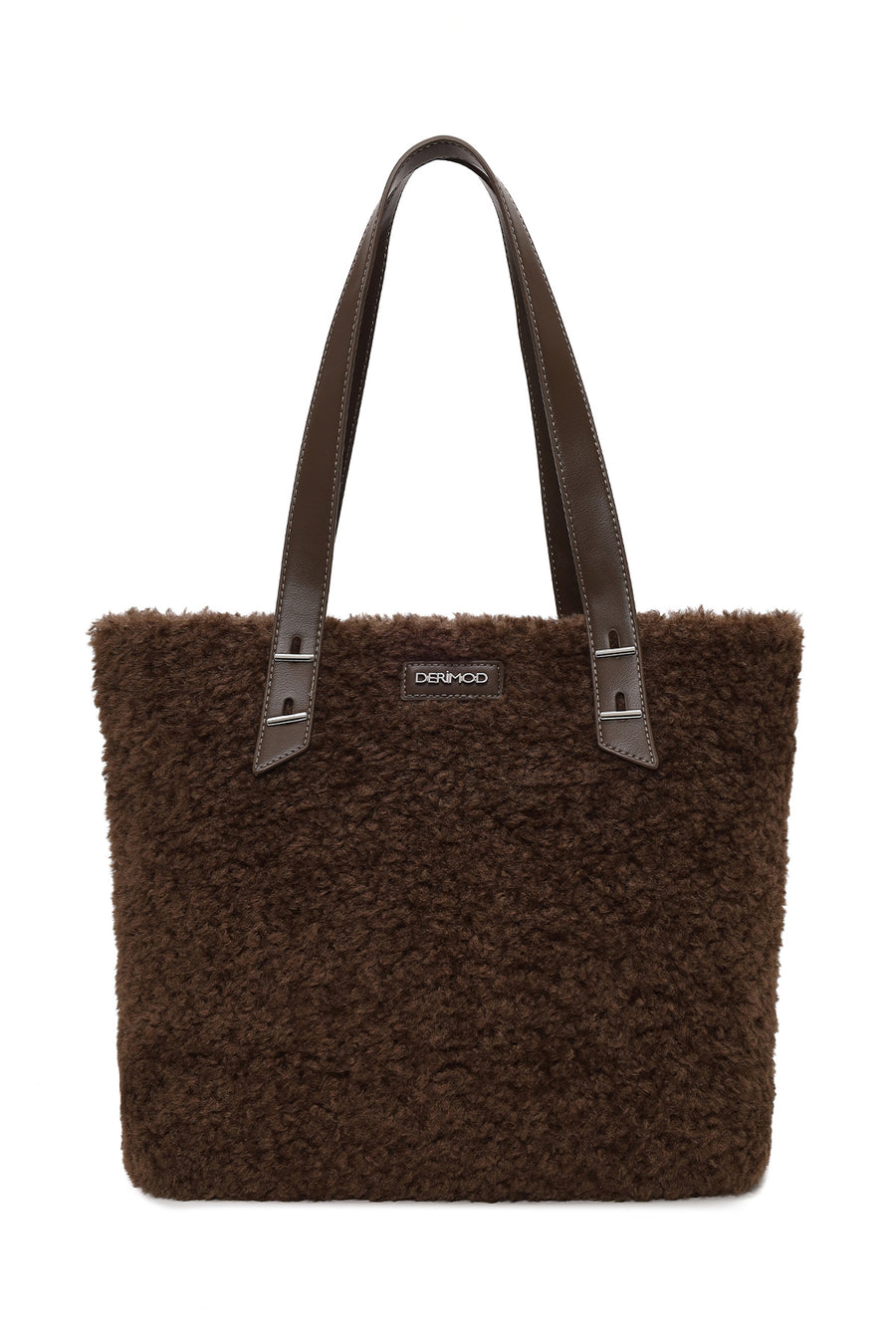 Woman Brown Plush Teddy Shoulder Bag WB10007557 | Derimod