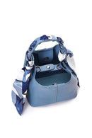 Women's Blue Long Strap Crossbody Bag with Accessory Detail | Derimod