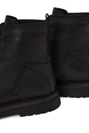 Male Black Lace-up Leather Casual Boots | Derimod