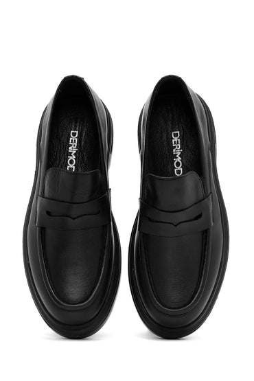 Erkek Siyah Deri Casual Loafer_6