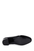 Woman Black Thick-heeled Leather Shoes | Derimod