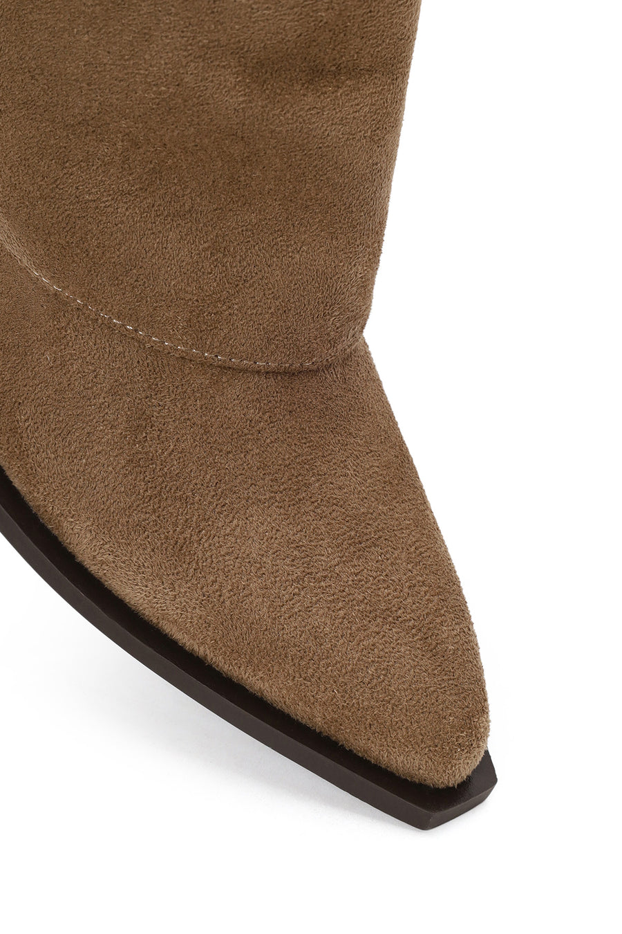 Woman Mink Thick-Heeled Suede Boots