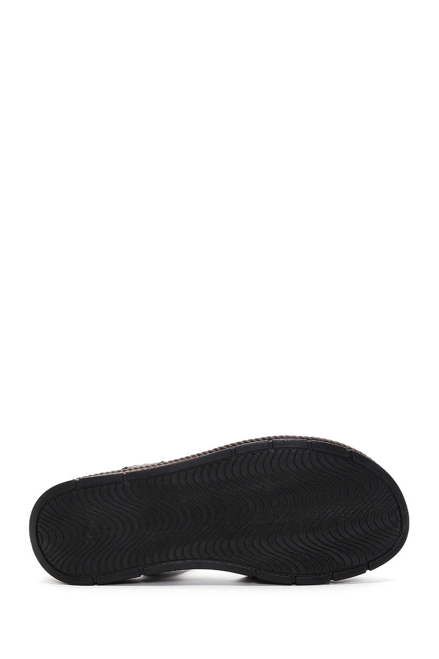 
Women's Black Ankle-Strap Thick Sole Leather Comfort Sandal
