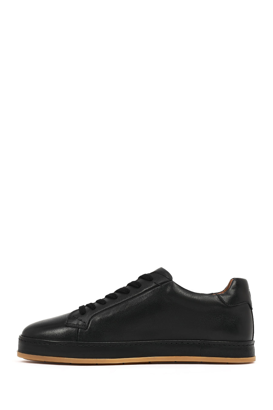 Men's Black Lace-up Leather Sneaker