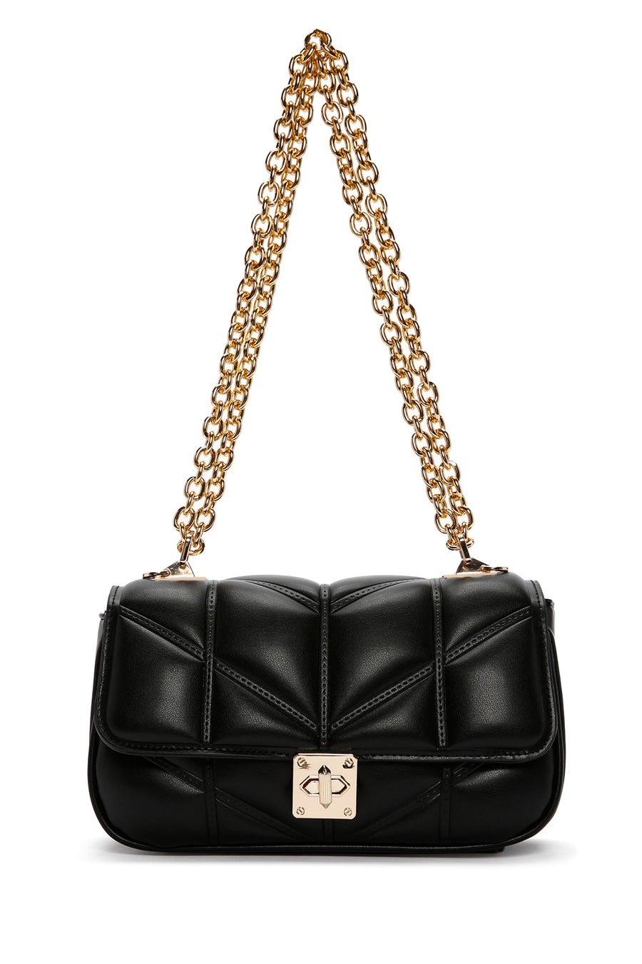 Women's Black Chain Strap Printed Shoulder Bag