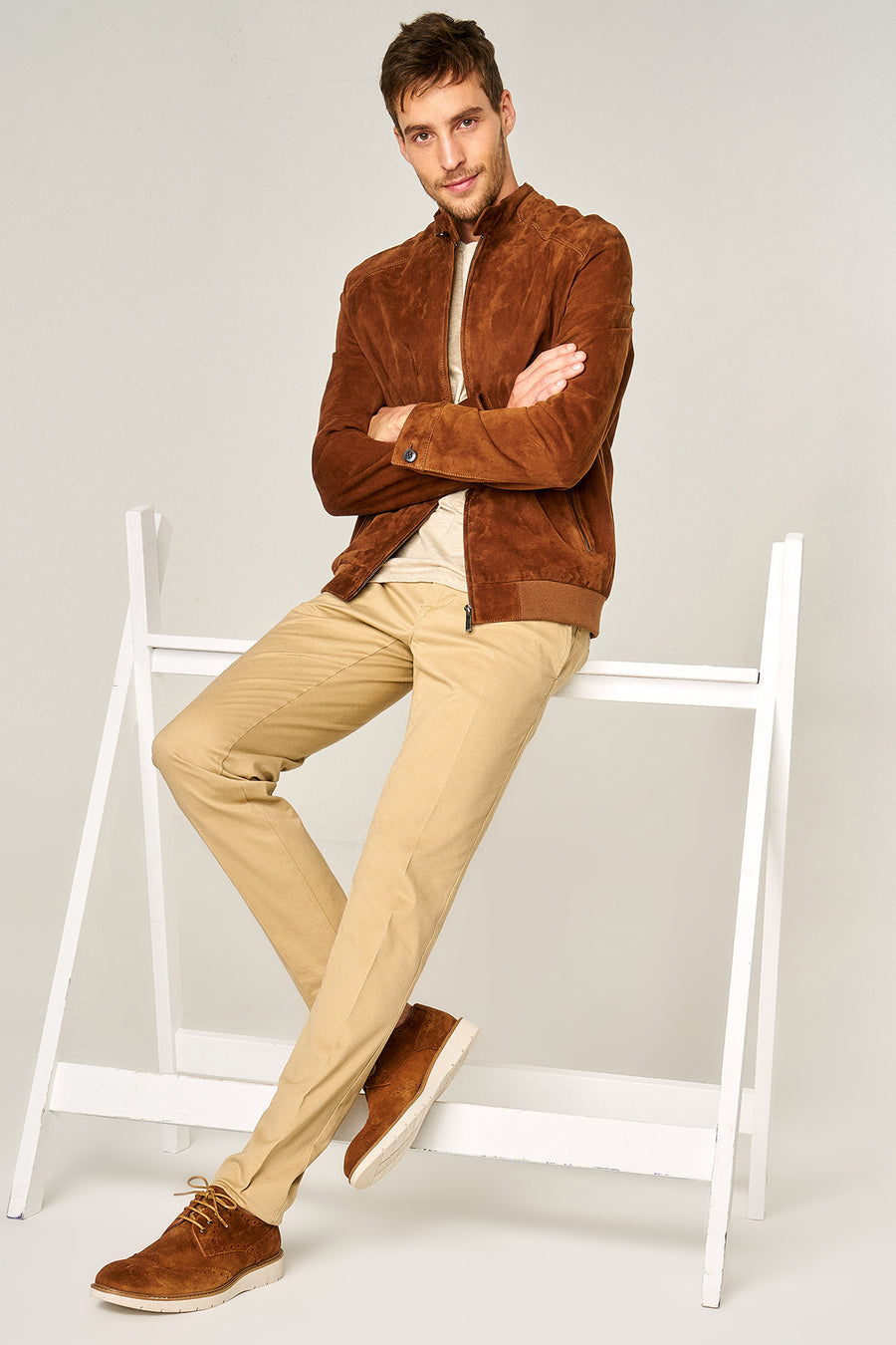 Men's Tan Suede Leather Shoes