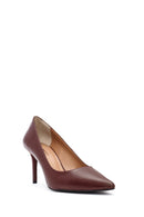 Women's Burgundy Thin Heel Leather Stiletto | Derimod