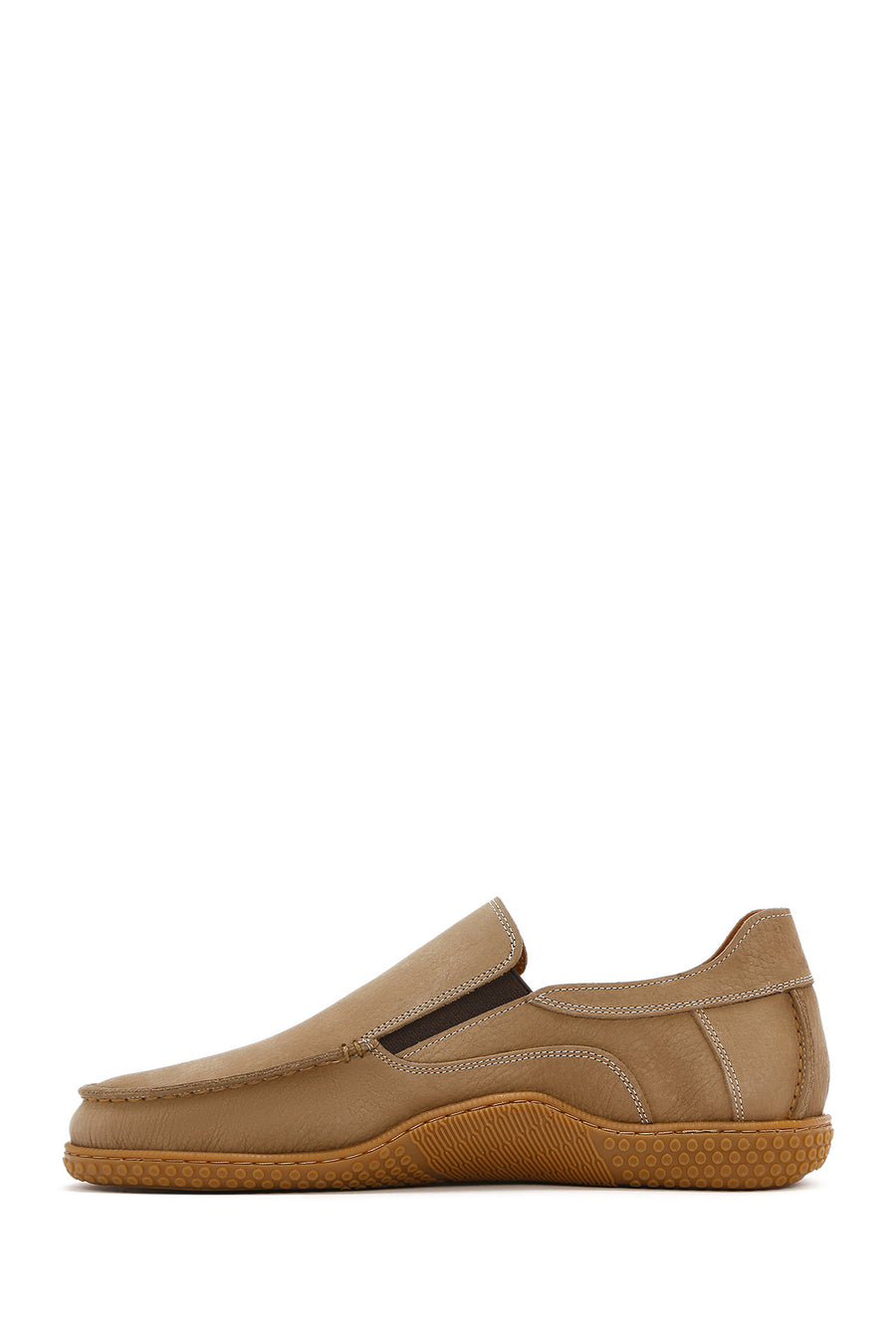Erkek Bej Nubuk Deri Casual Loafer