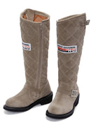 Harley Davidson Women's Beige Laconia Hi Zipper Leather Boots | Derimod