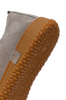 Women's Grey Lace-up Suede Leather Comfort Shoes | Derimod