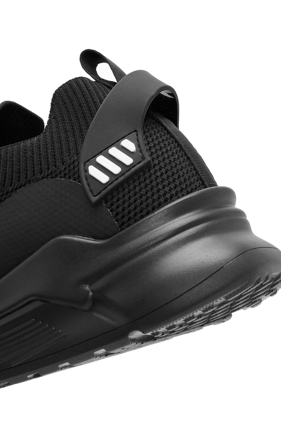 Men's Black Lace-Up Fabric Sneakers