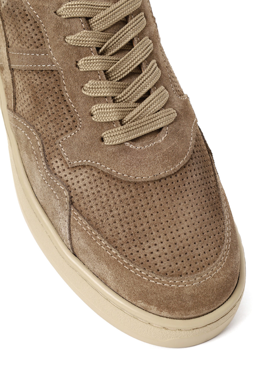 Woman Mink Lace-Up Suede Leather Sneaker