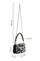 Women's Anthracite Long Chain Strap Sequin Cross Bag | Derimod