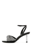 Women's Black Stone Thin Heeled Sandals | Derimod