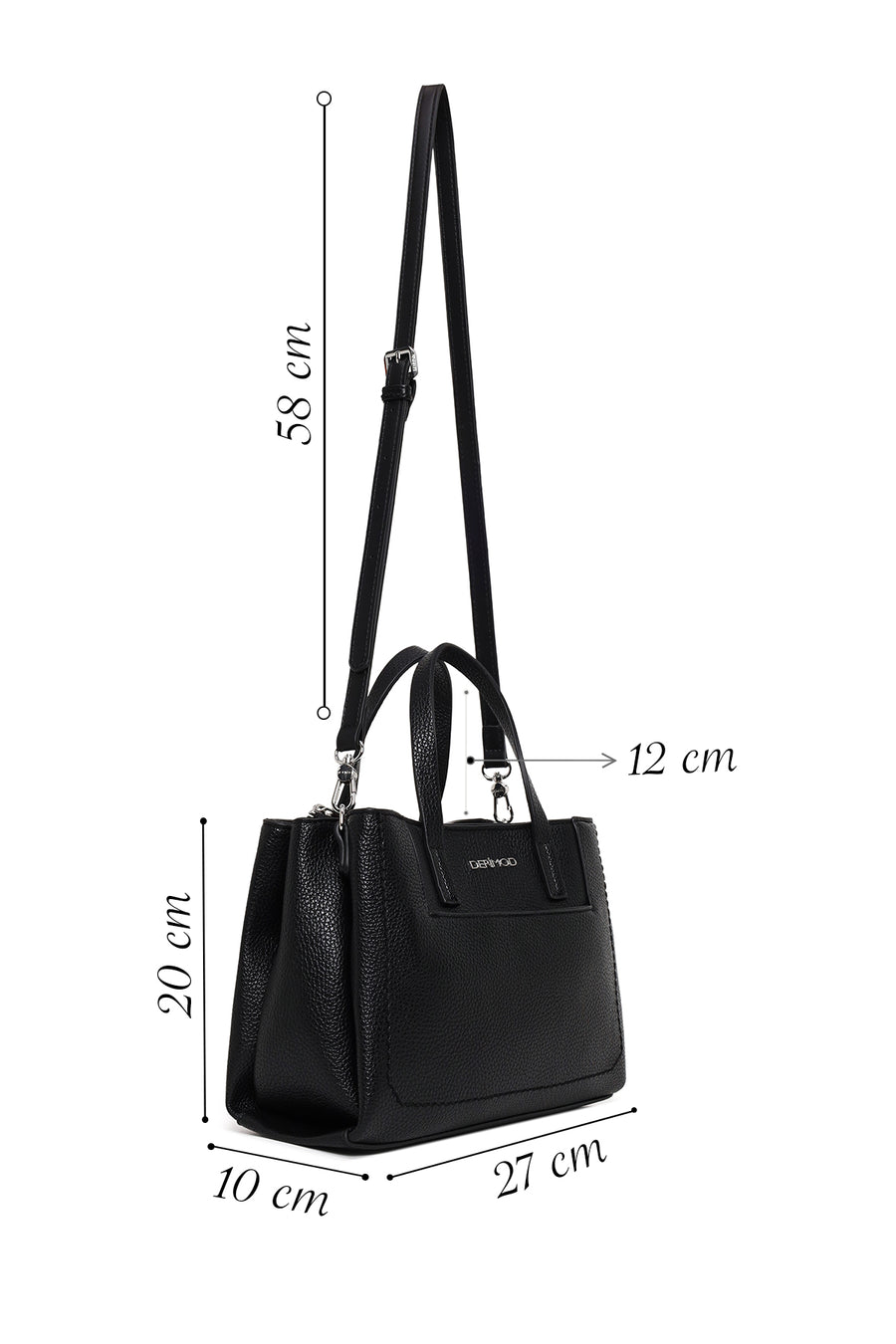 Woman Black Long-Strap Shoulder Bag