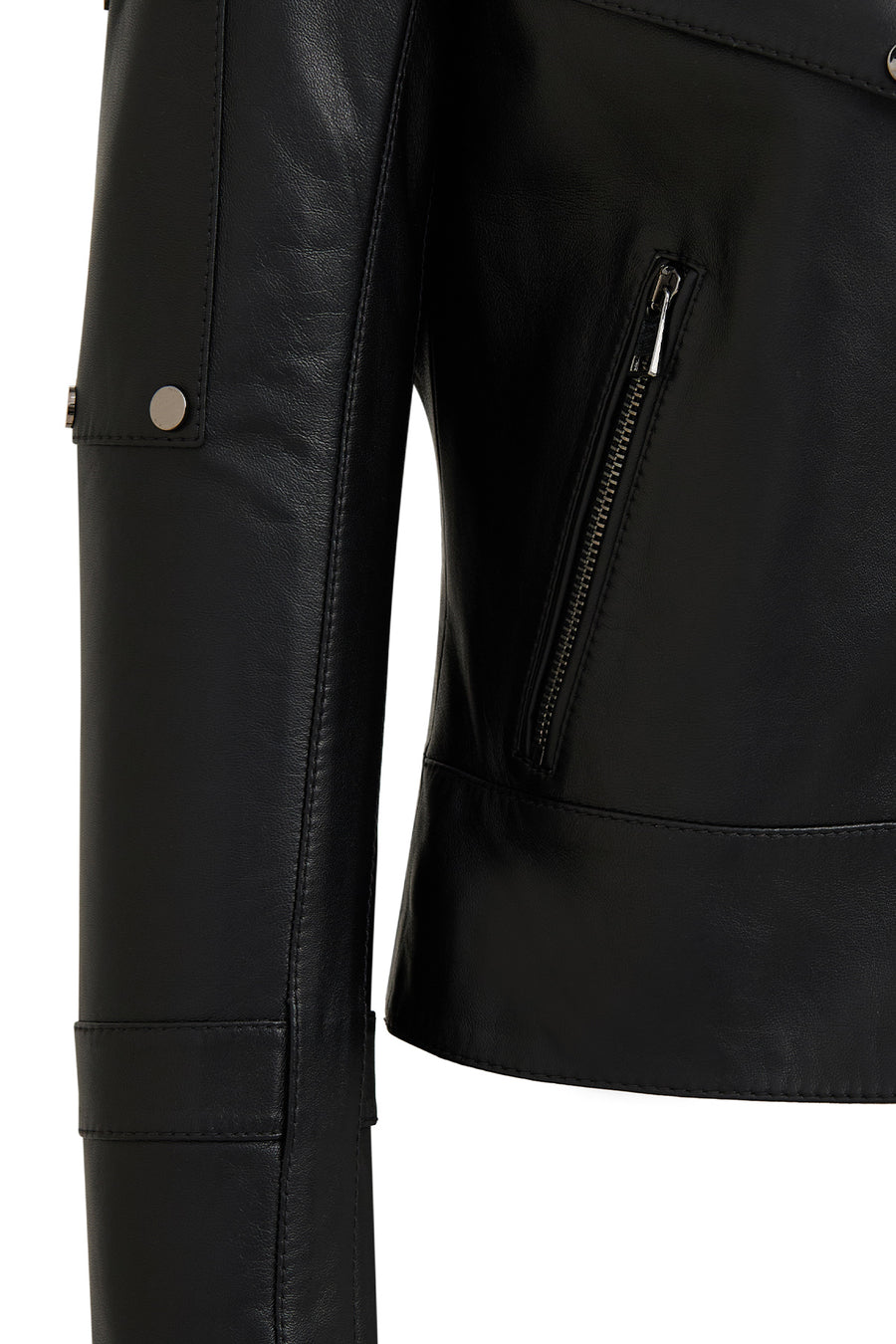 Roma Women's Black Biker Leather Jacket