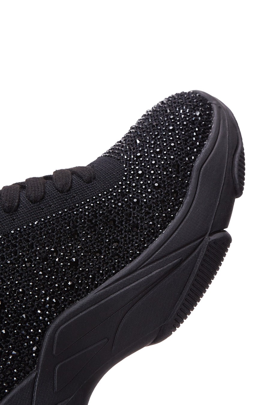 Kadın Siyah Taşlı Kalın Tabanlı Sneaker