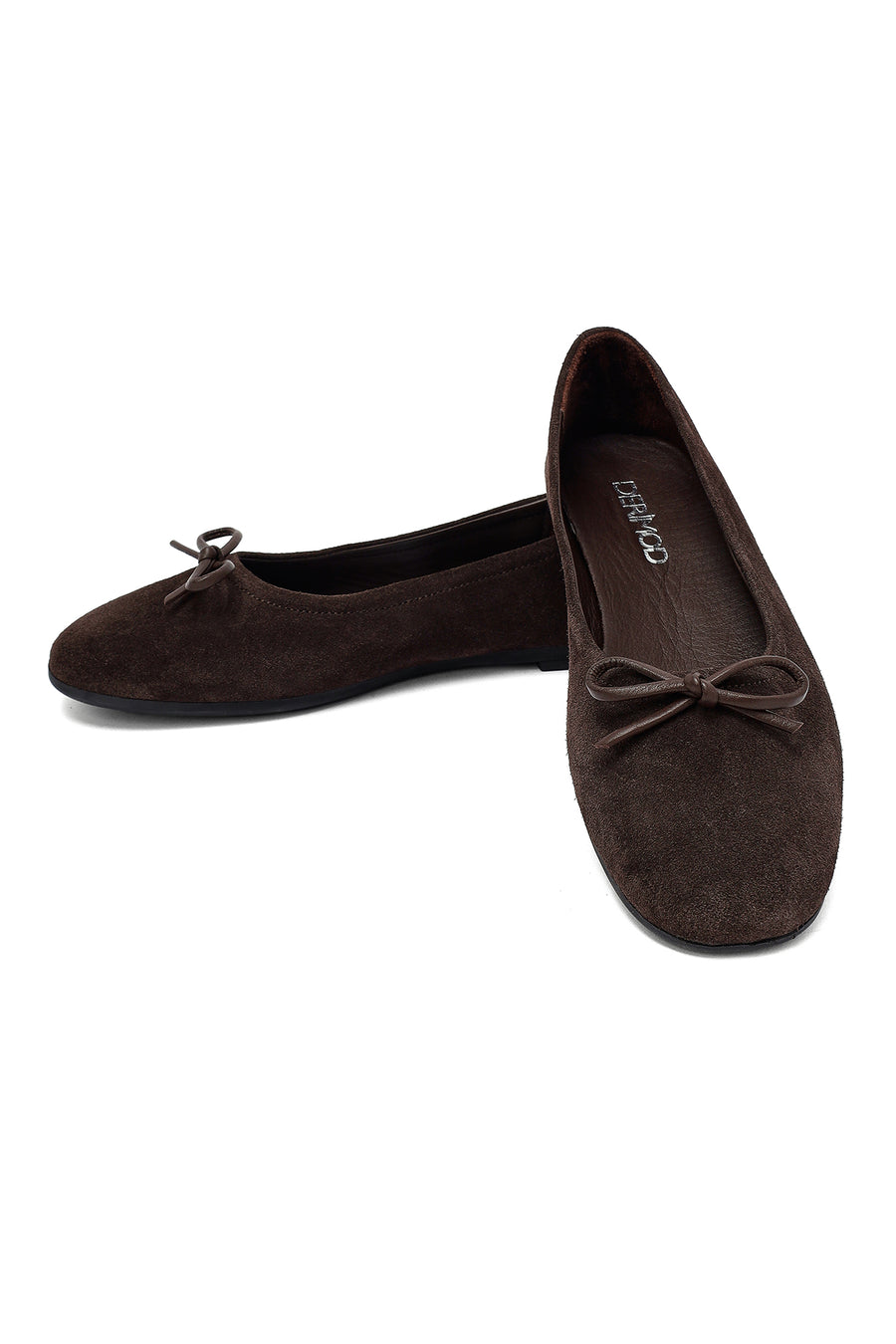 Woman Brown Suede Leather Babet