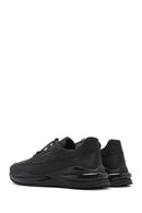 Men's Black Lace-up Thick-Sole Leather Sneaker | Derimod