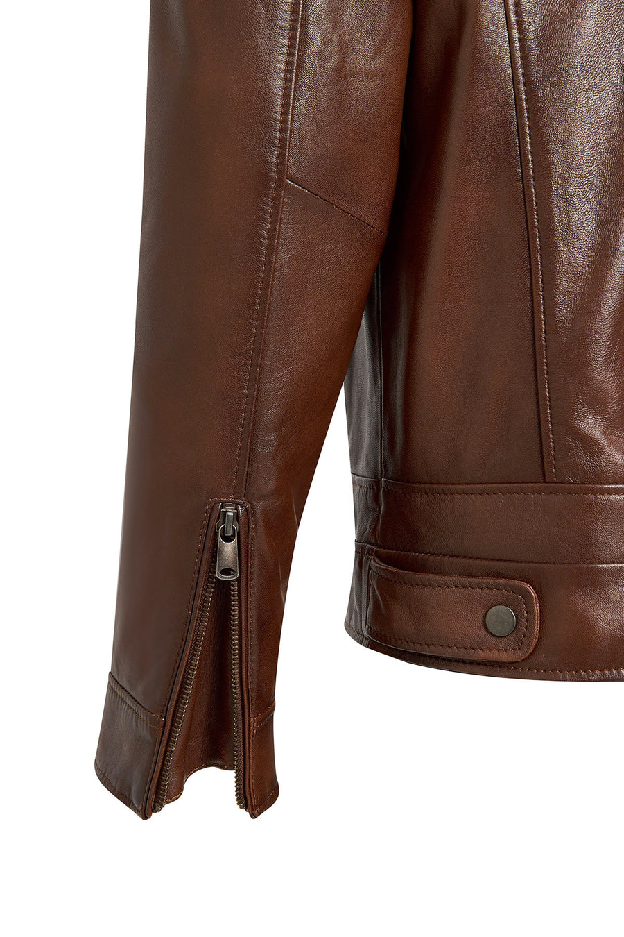Patrick Men's Brown Judge Collar Leather Jacket
