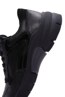 Women's Black Leather Sneaker | Derimod