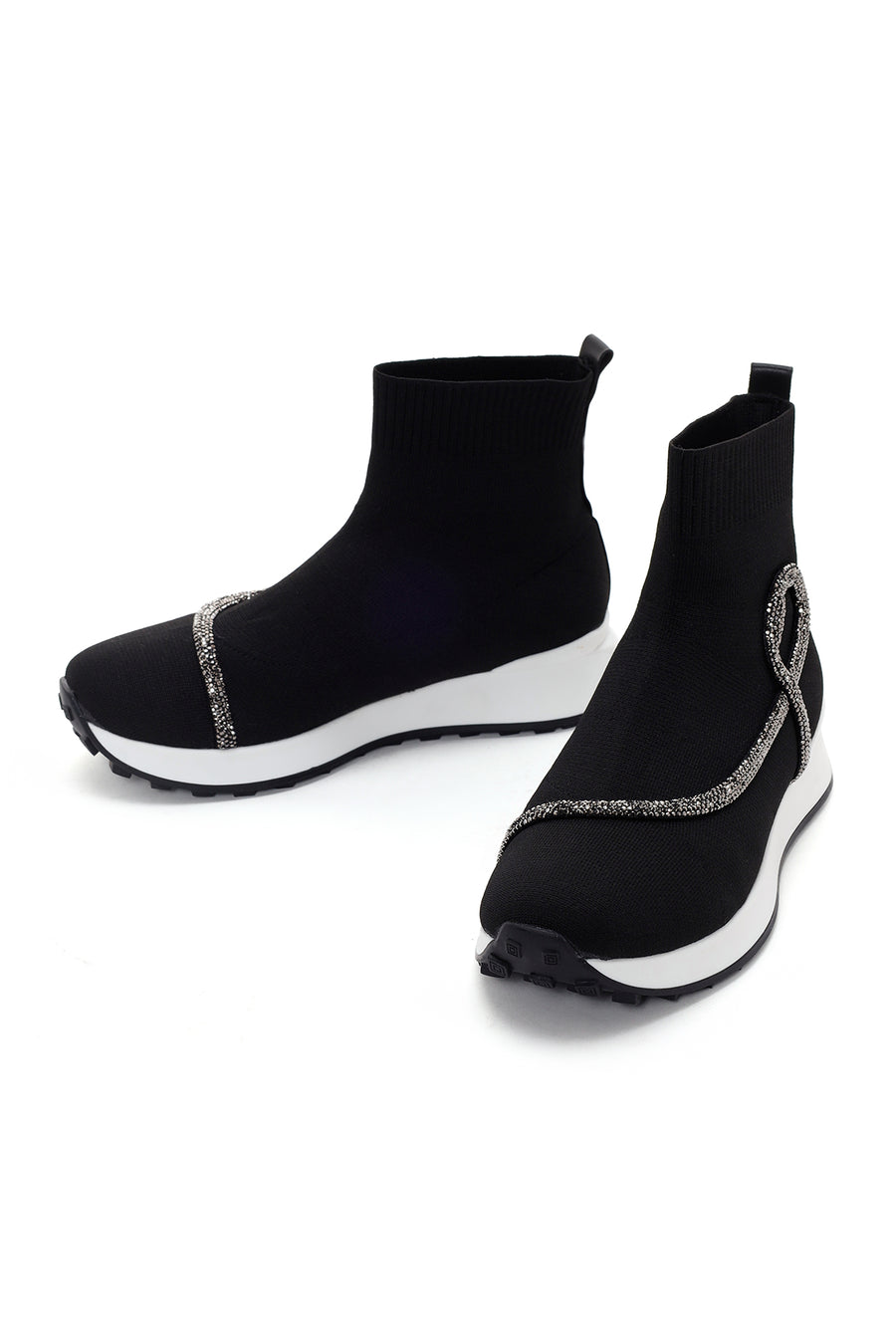 Kadın Siyah Kumaş Bilekli Sneaker