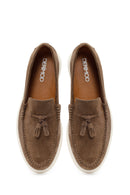 Erkek Bej Püsküllü Süet Deri Casual Loafer | Derimod