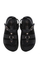 Kadın Siyah Bilekten Bağlamalı Kalın Tabanlı Sandalet | Derimod