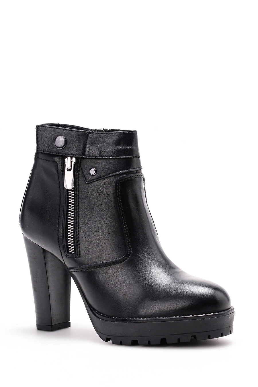 Women's Zippered Heeled Boots
